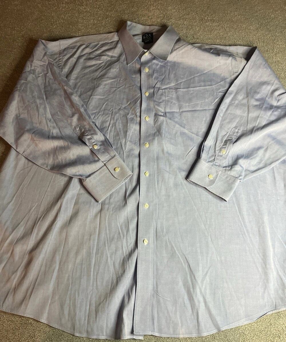 Jos. A. Bank Men's Dress Shirt Blue, Long Sleeve, Button-Up, Office Formal 19-35